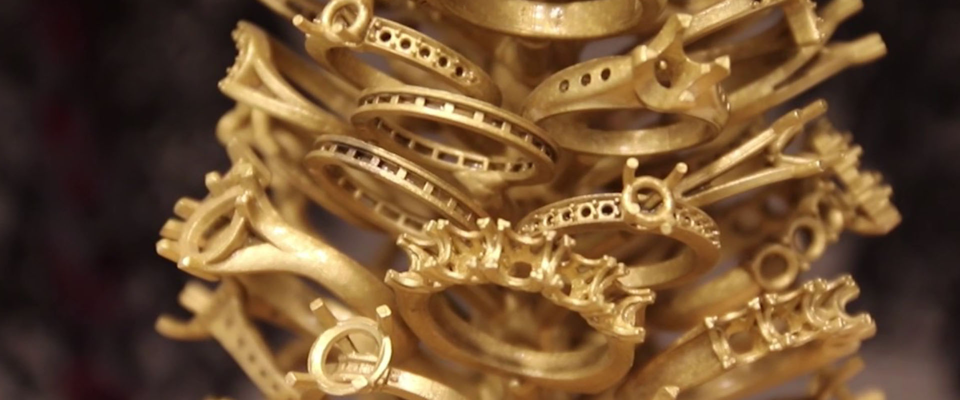 Wax tree assembly ready for investment casting