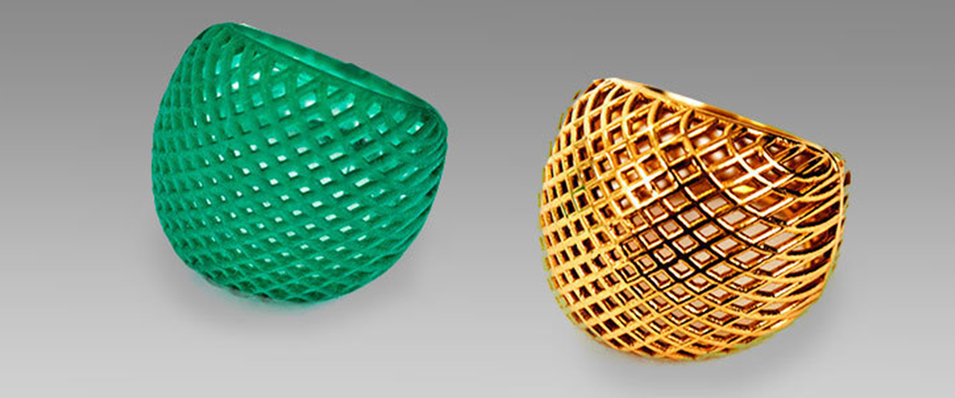 Wax model transformed into a finished gold casting